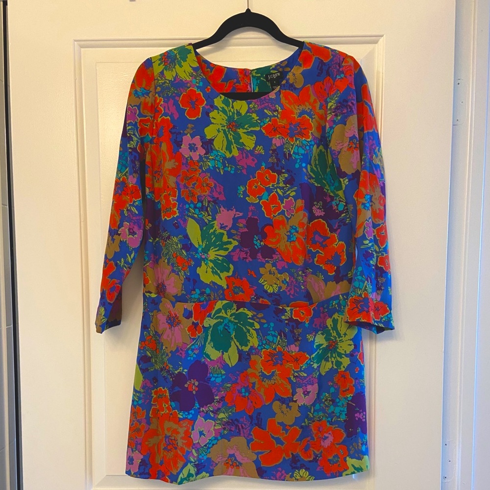 J Crew Floral Shift Dress with Pockets